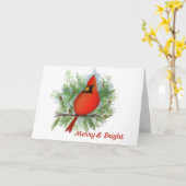 Cardinal Merry & Bright Holiday Card Kaart (Gele Bloem)
