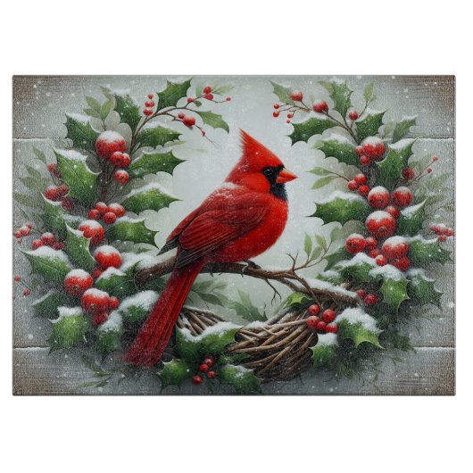 Cardinal Nest Holiday Cutting Board Snijplank (Voorkant)