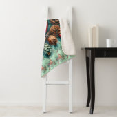 Cardinal on Pine Branch with Winter Berries Sherpa Deken (In situ)