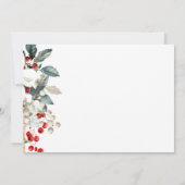 Cardinal Ornament Greenery Monogram Note Card Notitiekaartje (Achterkant)