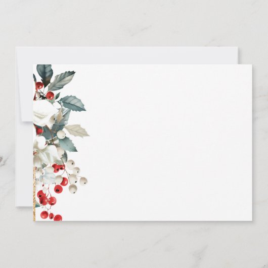 Cardinal Ornament Greenery  Monogram Note Card Notitiekaartje (Achterkant)