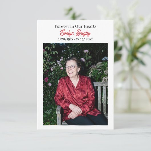 Cardinal Poem Memorial Keepsake  Kaart (Staand voorkant)