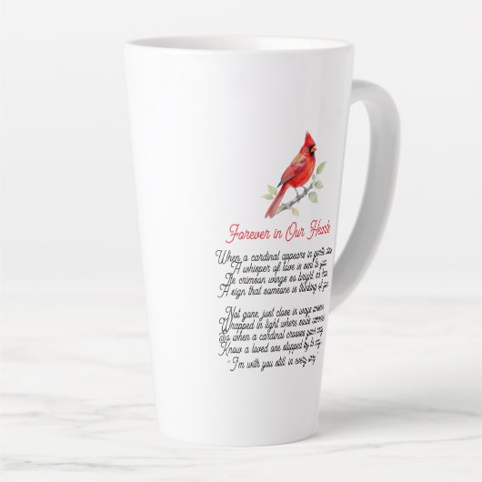 Cardinal Poem Memorial Keepsake  Latte Mok (Rechterhoek)
