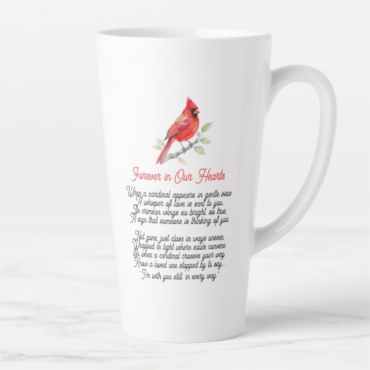 Cardinal Poem Memorial Keepsake  Latte Mok (Rechts)