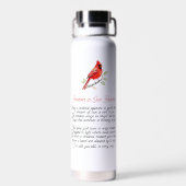 Cardinal Poem Memorial Keepsake  Waterfles (Achterkant)