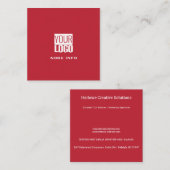 cardinal   red - custom logo  vierkante visitekaartje (Voorkant / Achterkant)