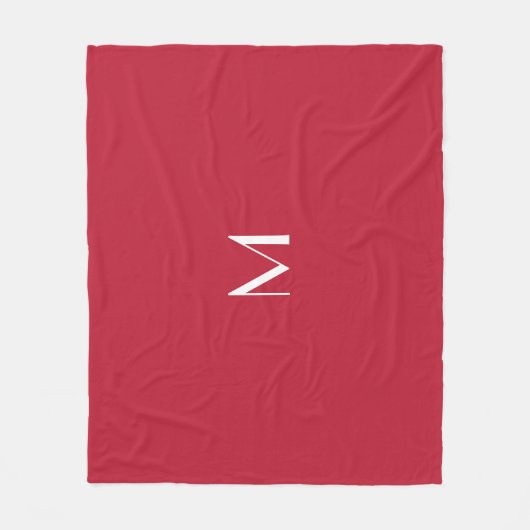 Cardinal red -monogrammed fleece deken (Voorkant)
