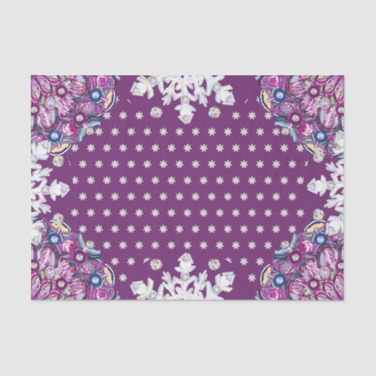 Cardinal red rosace & snowflake tissuepapier (Voorkant)