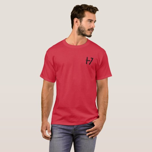 Cardinal Red T-Shirt Veteran Military w/ USA Flag (Voorkant volledig)