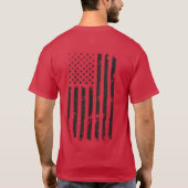 Cardinal Red T-Shirt Veteran Military w/ USA Flag (Achterkant)