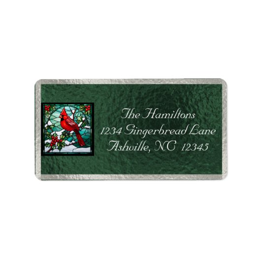 Cardinal & Ribbon Holiday Retouradres - Groen Etiket (Voorkant)