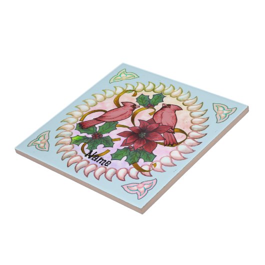 Cardinal Ribbons Tegeltje (Zijkant)