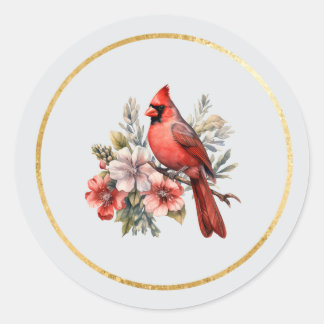 Cardinal Round Glossy Envelope Seal Ronde Sticker