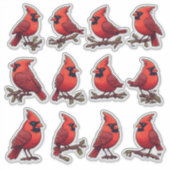 Cardinal & Songbird Set for Kids Decor & Crafts Sticker (Voorkant)