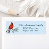 Cardinal Sympathy Holiday Return Address Label (Insitu)