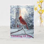 Cardinal (Thinking of you) Kaart (Gele Bloem)