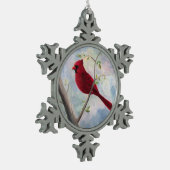 Cardinal Tin Sneeuwvlok Ornament (Links)