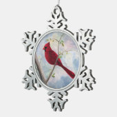Cardinal Tin Sneeuwvlok Ornament (Rechts)