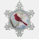 Cardinal Tin Sneeuwvlok Ornament (Voorkant)
