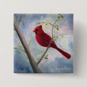 cardinal vierkante button 5,1 cm