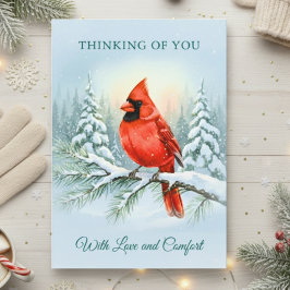 Cardinal Watercolor Christmas Sympathy Remembrance Kaart