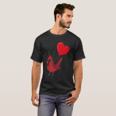 Cardinal With Heart Balloon Valentines Day Love Bo T-shirt (Voorkant volledig)