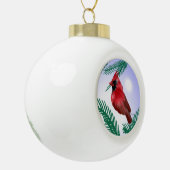 CARDINALE CHRISTMAS-DECORATIE KERAMISCHE BAL ORNAMENT (Links)