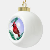 CARDINALE CHRISTMAS-DECORATIE KERAMISCHE BAL ORNAMENT (Rechts)
