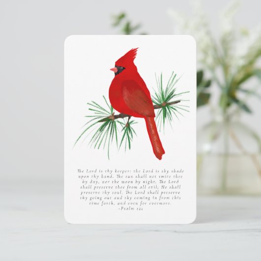 Cardinale Foto Funeral Prayer Kaart (Staand voorkant)