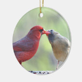 Cardinale foto keramisch ornament (Links)