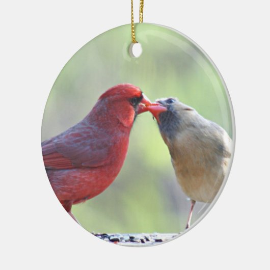 Cardinale foto keramisch ornament (Links)