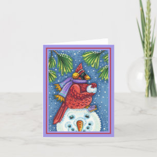 CARDINALE GARANTIE SNOWMAN, CHRISTMAS REDBIRD Blan Kaart