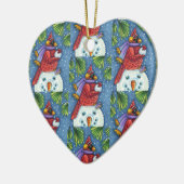 CARDINALE GARING SNOWMAN, CUTE CHRISTMAS REDBIRD KERAMISCH ORNAMENT (Links)