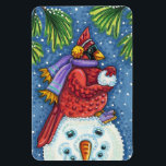 CARDINALE GARING SNOWMAN, CUTE CHRISTMAS REDBIRD MAGNEET<br><div class="desc">GEWAPEN MET SNOWBALLEN. HUMOROUS CARDINAL MAGNET *Customize ... Zoek overeenkomende items Susan Brack-Design</div>