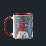 CARDINALE GARING SNOWMAN, CUTE CHRISTMAS REDBIRD MOK<br><div class="desc">GEWAPEN MET SNOWBALLEN. HUMOROUS CARDINAL MOK *Pas ... Zoek overeenkomende items die Susan Brack Design</div>