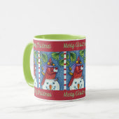 CARDINALE GARING SNOWMAN, CUTE CHRISTMAS REDBIRD MOK (Voorkant links)
