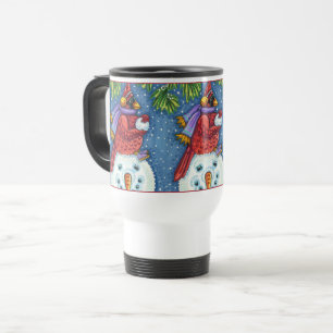 CARDINALE GARING SNOWMAN, CUTE CHRISTMAS REDBIRD REISBEKER