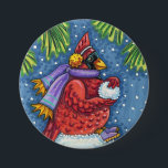 CARDINALE GARING SNOWMAN, CUTE CHRISTMAS REDBIRD RONDE BUTTON 7,6 CM<br><div class="desc">GEWAPEN MET SNOWBALLEN. HUMOROUS CARDINAL BUTTON *Pas ... Let op Overeenkomende items Susan Brack Design</div>