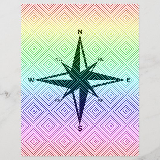 cardinale punten, spectraal rombus flyer (Voorkant)
