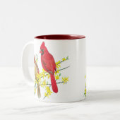 CARDINALE VOGELS TWEEKLEURIGE KOFFIEMOK (Voorkant links)