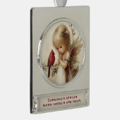 Cardinals Appear – Angelic Christmas Keepsake Verzilverd Banner Ornament (Rechts)