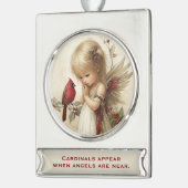Cardinals Appear – Angelic Christmas Keepsake Verzilverd Banner Ornament (Links)