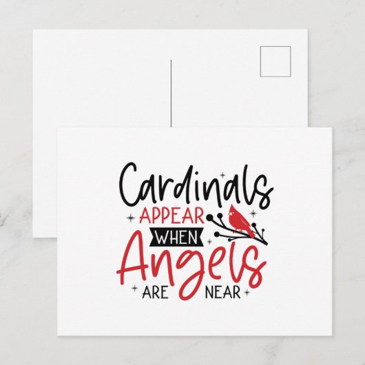 Cardinals Appear When Angels Are Near Bird Briefkaart (Voorkant / Achterkant)