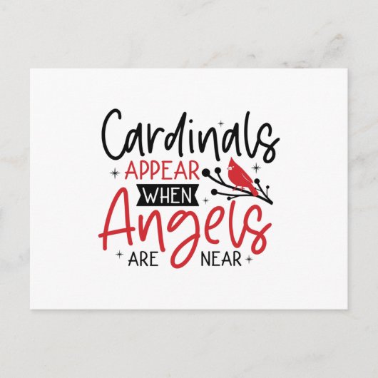 Cardinals Appear When Angels Are Near Bird Briefkaart (Voorkant)
