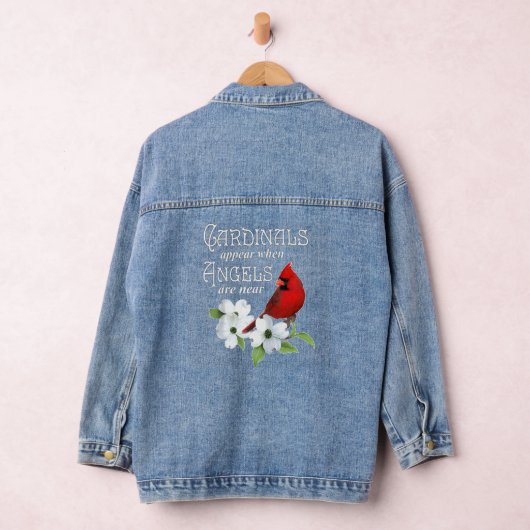 Cardinals Appear When Angels Are Near Bird Lover Denim Jacket (Hangar)