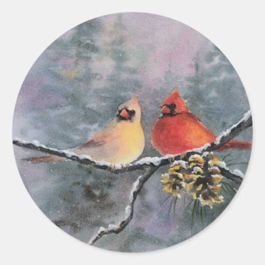 CARDINALS DOOR SHARON SHARPE RONDE STICKER (Voorkant)