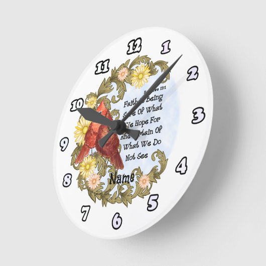 Cardinals Faith Clock Ronde Klok (Hoek)