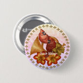 Cardinals Horn Ronde Button 5,7 Cm (Voorkant /achterkant)