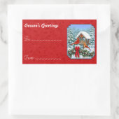 Cardinals Kerstmis Birdfeeder Red Rechthoekige Sticker (Tas)