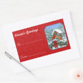 Cardinals Kerstmis Birdfeeder Red Rechthoekige Sticker (Envelop)